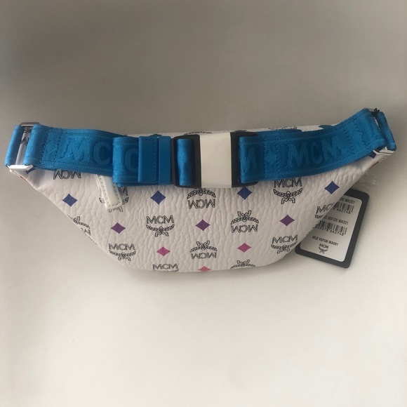 NWT $625 MCM Logo-Print Leather Belt Bag - Picture 7 of 11